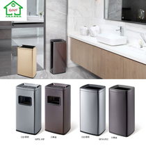 Stainless steel large capacity No cover 40 liters Garbage Cans Lift opening European-style ash Ash Bucket Long with ashtray lobby