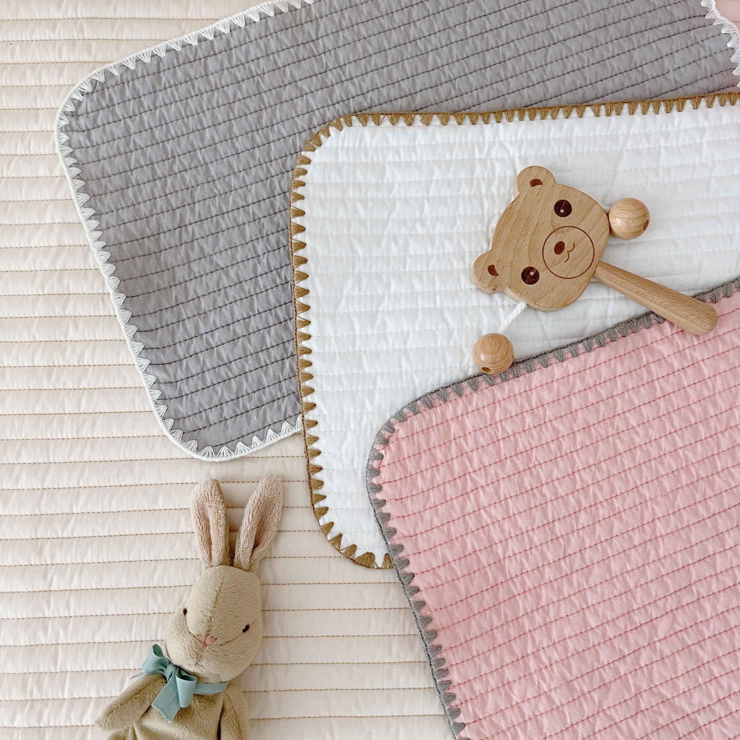 Korean quilted children's pillow towel newborn baby pure cotton thickened soft pillow baby flat pillow breathable anti-spitting milk low pillow - Taobao