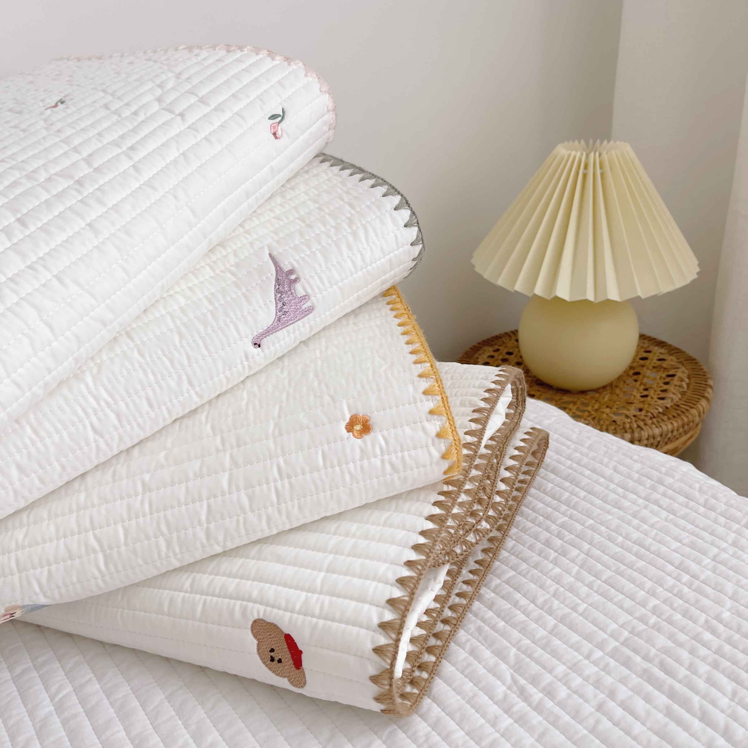 South Korea quilted embroidery children's hairpin cotton sheets bed cover newborn baby sleeping pad cotton baby mattress mattress summer