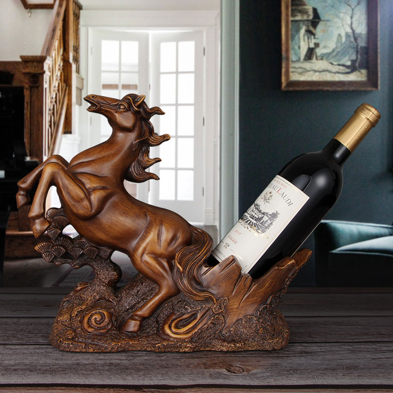 Horse wine rack creative Chinese zodiac horse red wine rack living room wine cabinet decoration wine holder empty bottle storage wine rack