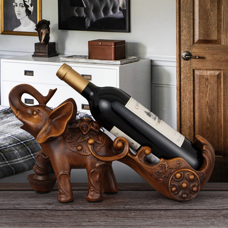 Red Wine Rack Pendulum piece Creative European-style Elephant Elephant Decoration Living-room Wine Cabinet Bou Rack Wine wine Driving
