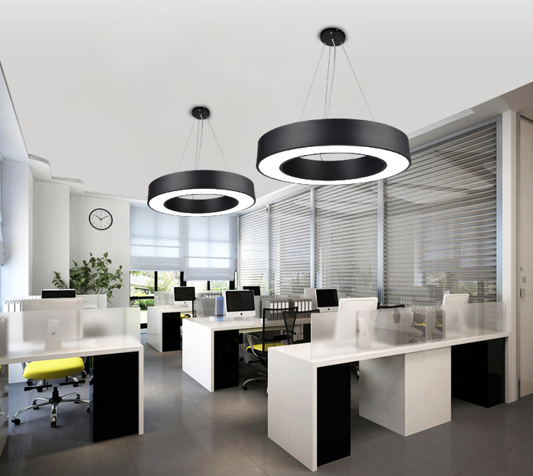 Led Office Round Cirque Pendant Lamp Ring Industrial Wind Personality Hollow Office Hotel Engineering Hanging Lamp