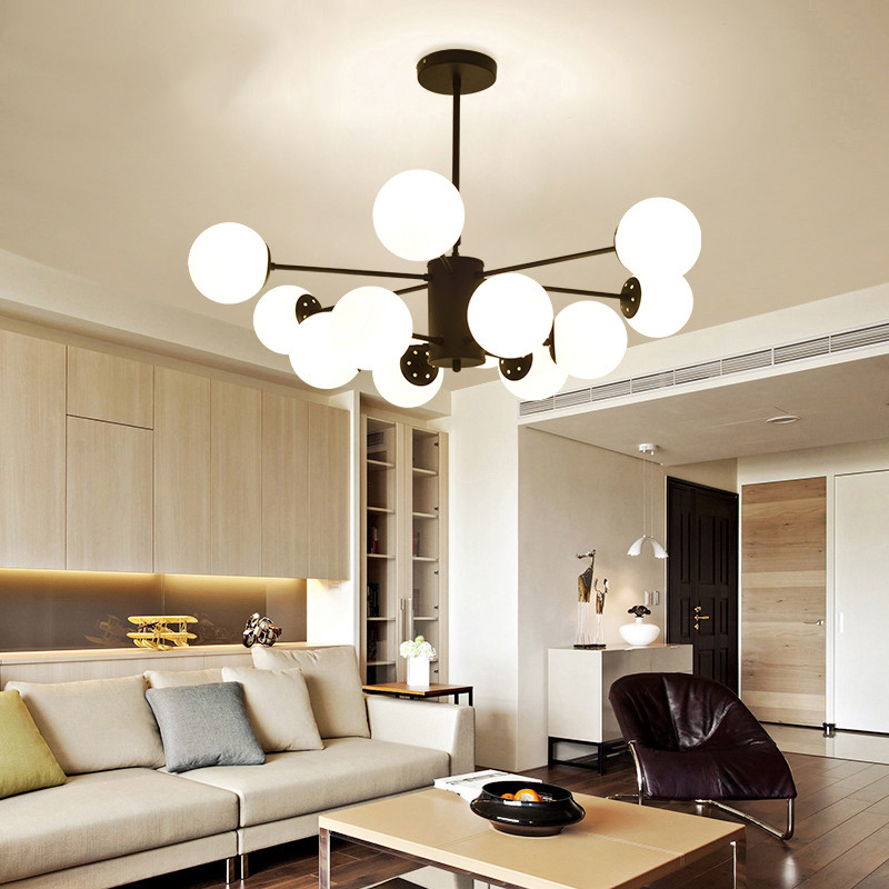 Nordic modern simple style simple European magic bean chandelier creative personality dining room bedroom home atmosphere living room lamps