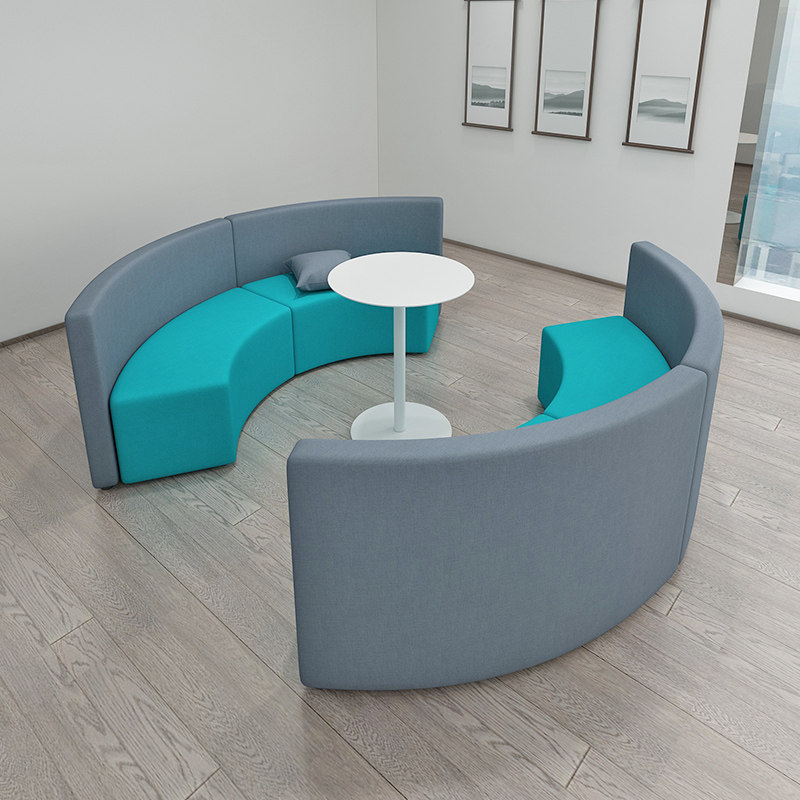 4S shop office simple reception negotiation lounge area arc deck leather fabric combination leisure sofa stool