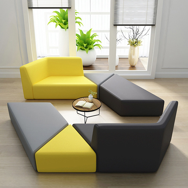 Company Hall Triangle Trapezoidal Mall Lounge Lounge Waiting Reception Area Casual Profiled Creative Office Portfolio Sofa