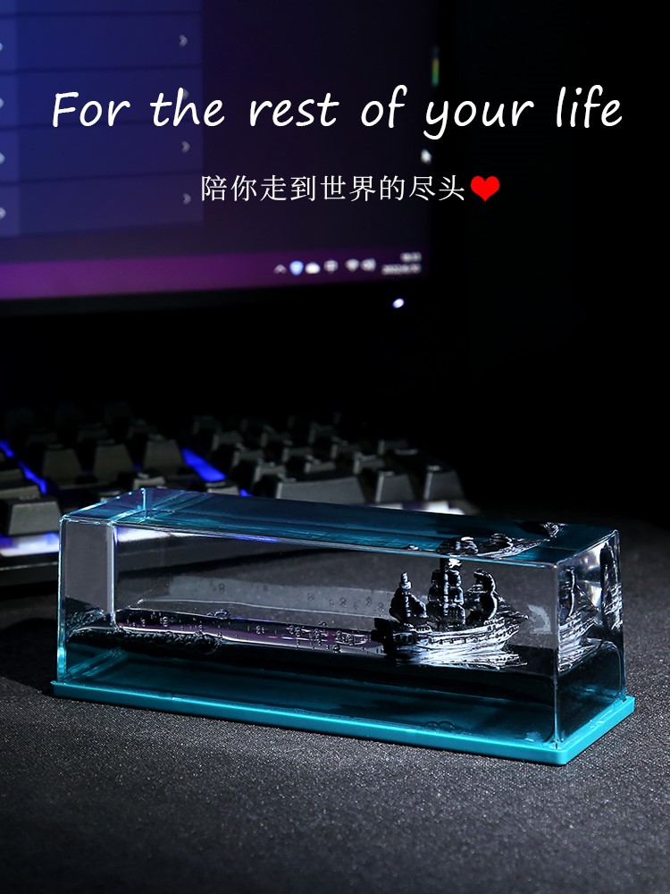 Black Pearl Number Cruise Fluid Rafting Bottle Living-room Wine Upscale Creative TV Cabinet Office Desktop Decompression Pendulum 