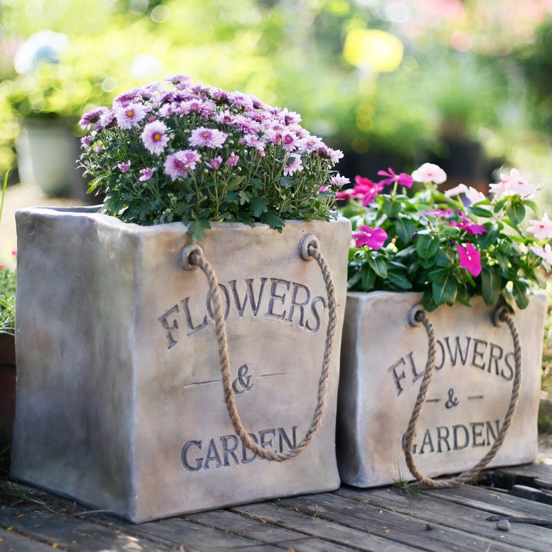 Flower pot balcony patio garden rectangular garden about atmospheric high-end European creative terrace decoration