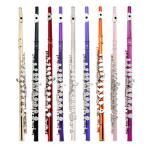 16 trous long flûte C tonte couleur nickel plated long flûte E étudiants clés débutants performance de classe de test luth Atlantic instrument flute