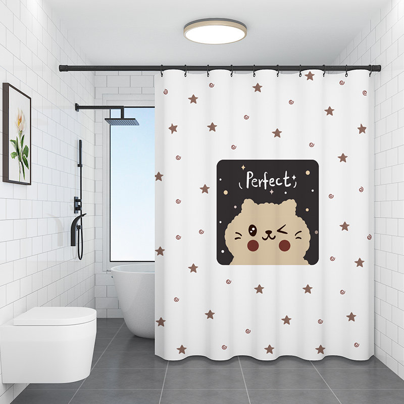Bathroom waterproof bath curtain Perforated Dressing Room Bath Curtain Thickening Shower Partition Window Waterproof Cloth Mildew Door Curtain blinds