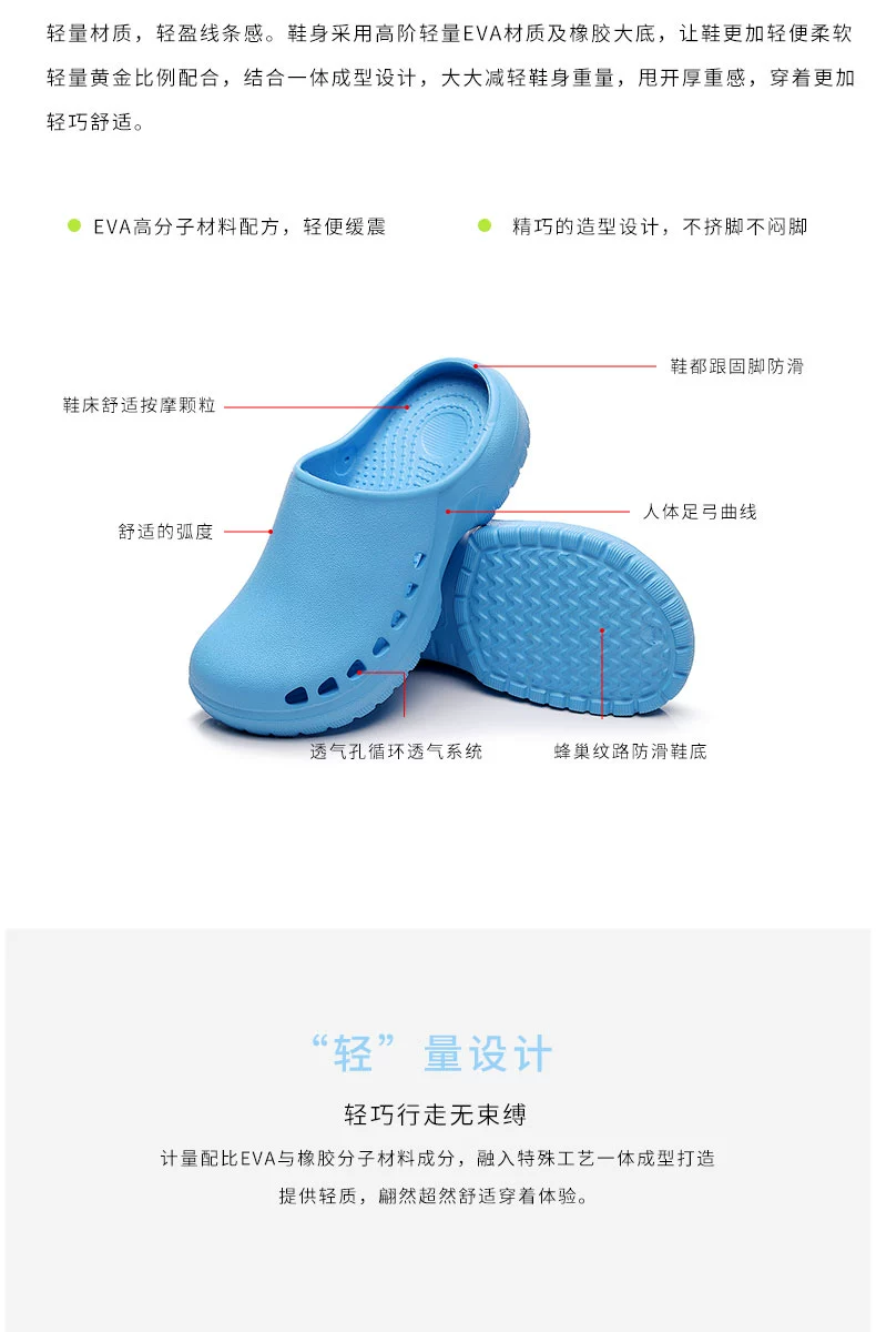 Sanmo surgical shoes operating room slippers women's summer non-slip soft bottom laboratory medical work shoes doctor's hole shoes