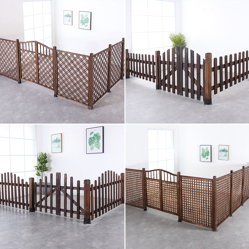 Balcony Guard Barrier Outdoor Balustrade Fence Fence Decarbonated Wood Yard Wall Solid Wood Fence Courtyard Garden Forest Green Isolation