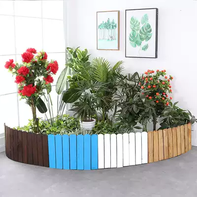 Carbonized anticorrosive wood fence Wooden Strip balcony flower wooden small fence indoor garden decoration fence pastoral plants