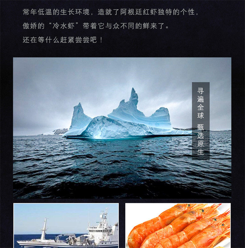 阿根廷进口 L1超大红虾 净重4斤 单只17-19cm 图4