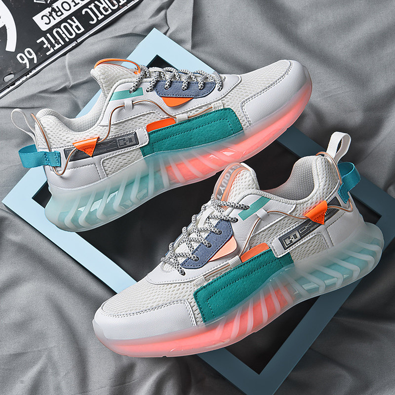 National Tide Men Shoes 2022 Summer Breathable Sports Casual Boomer Shoes 100 lapped Old Dad heightening Coconut Running Shoes Non-slip