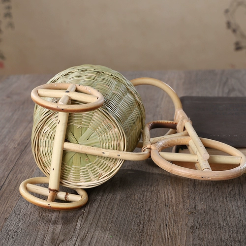 Трехлополированная маленькая бамбуковая корзина ручной работы лозы настольные продукты для хранения корзины для хранения ручка перо запекать бамбук Формула