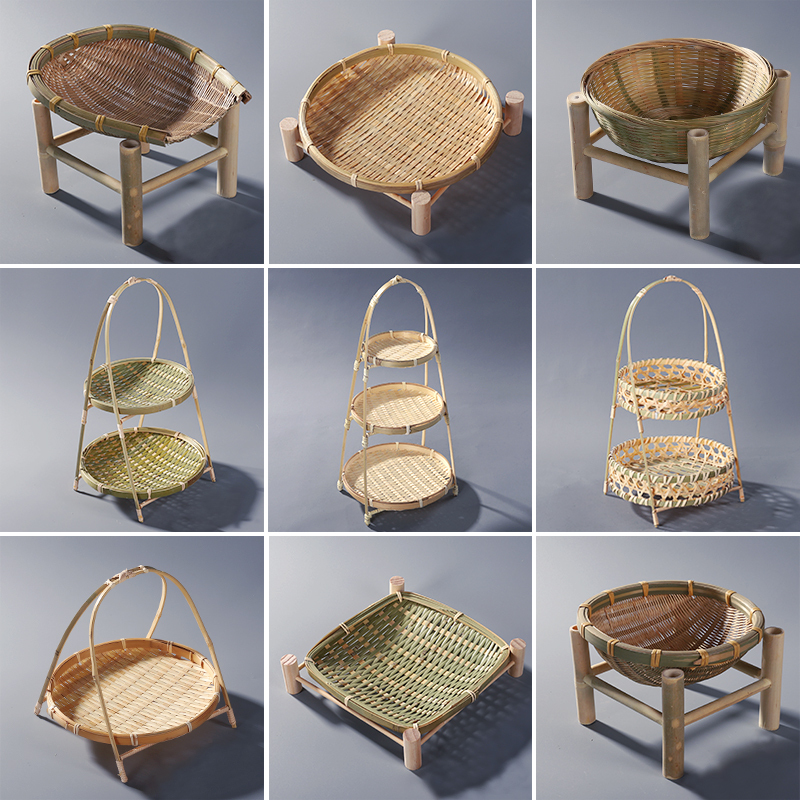 Bamboo Woven Tea Tray, Fruit Tray, Double-Layer Bamboo Basket, Fruit Basket, Fruit Tea Tray, Bamboo Products, Bamboo Woven Tray, Basket, Bamboo Basket Tray Bamboo Woven Tea Tray, Fruit Tray, Double-Layer Bamboo Basket, Fruit Basket, Fruit Tea Tray, Bamboo Products, Bamboo Woven Tray, Basket, Bamboo Basket Tray
