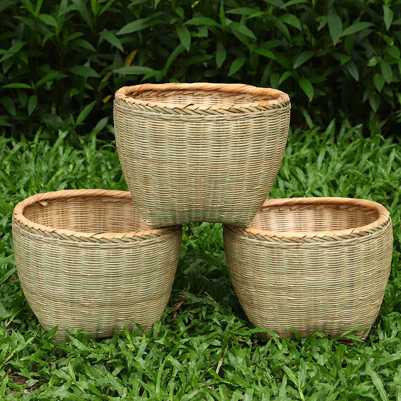 Bamboo Weave Large Number Basket Naughty Basket Grain Bamboo Basket Containing Basket Farmhouse Joyful Bamboo Basket Bamboo Basket Bamboo Knitwear
