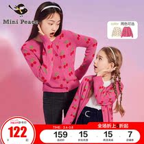 PEACEBIRD Childrens Clothing Girls Knitted Parent-Child Jacket Mother-Daughter Sweater Line Cardigan Autumn Sisters Ole