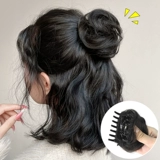 Кудрявый парик, заколка-крабик изготовленная из настоящих волос, аксессуар для волос, заколка для волос, придает объем