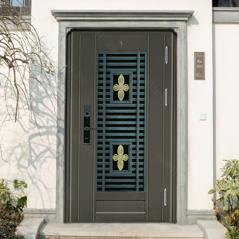 New Hauxuan Noble Entrance Doors Honest Gold Door Stainless Steel Door Fashion Reinforcement Thickened Theft#HX-1652