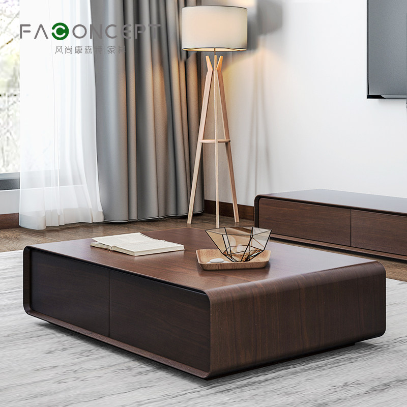 Modern simple coffee table small apartment living room Nordic coffee table functional storage light luxury creative ins square Tea Table Customization