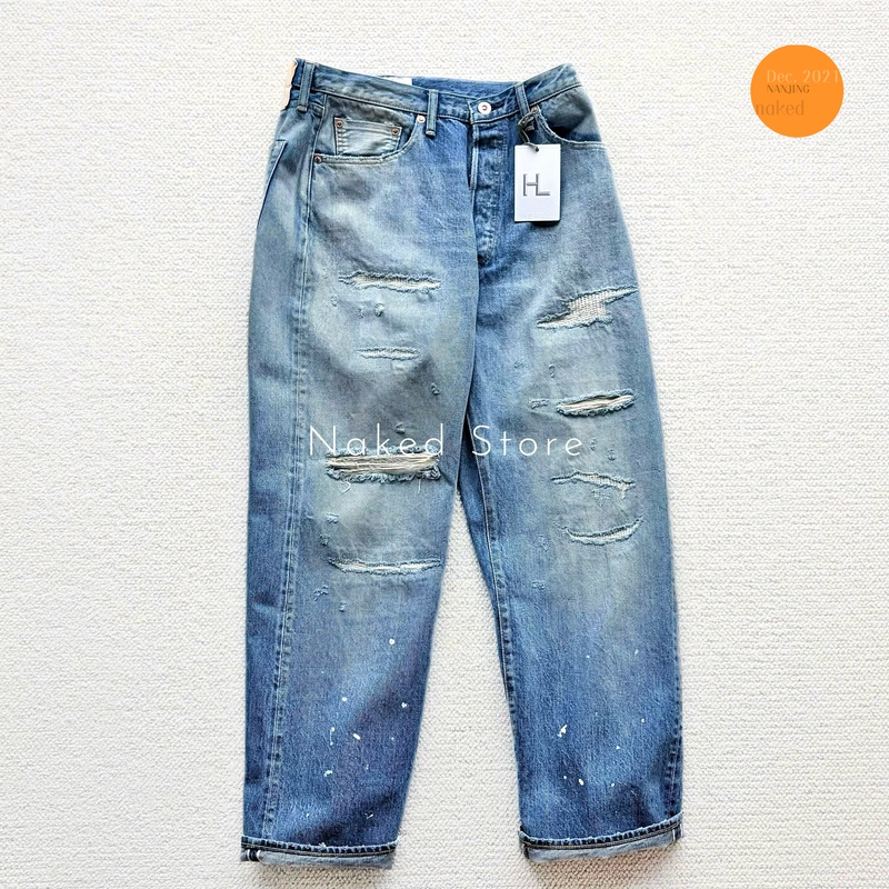 In Stock Herill Repair Denim Japan-Made Okayama Knife-Cut Stone-Washed Distressed Selvedge Jeans 26Ss