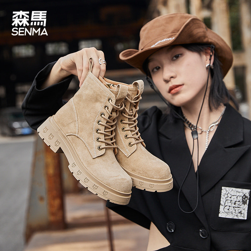 Semir winter plus velvet Martin boots female British style 2021 new spring and autumn single boots ins trendy all-match short boots