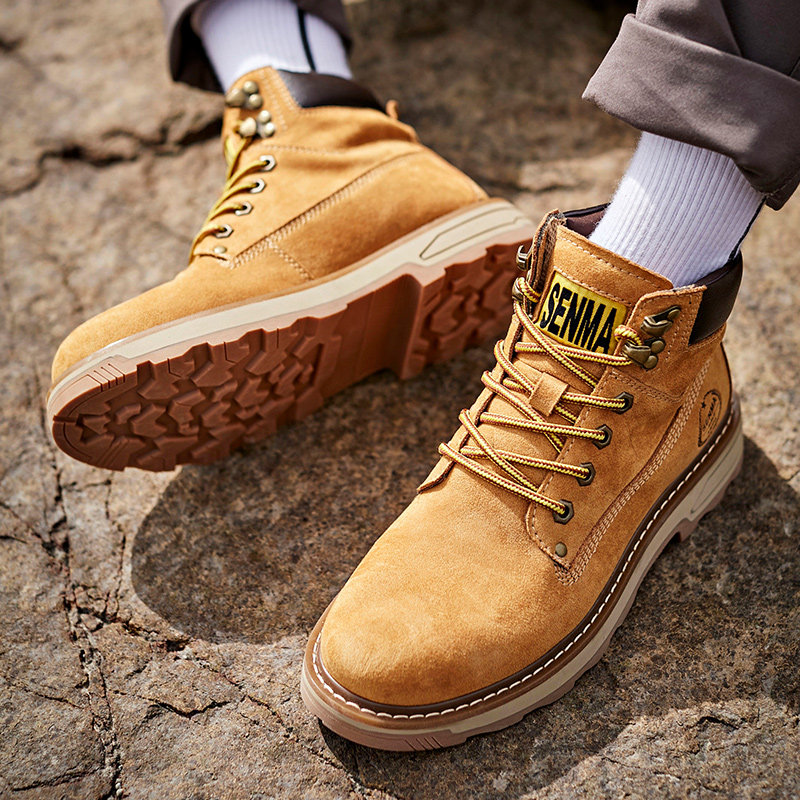 Sen Horse High Cylinder Martin Boots Man 2019 New Winter Gush Inellenty Wind Men's Outdoor Tooling Shoes Rhubarb Boots