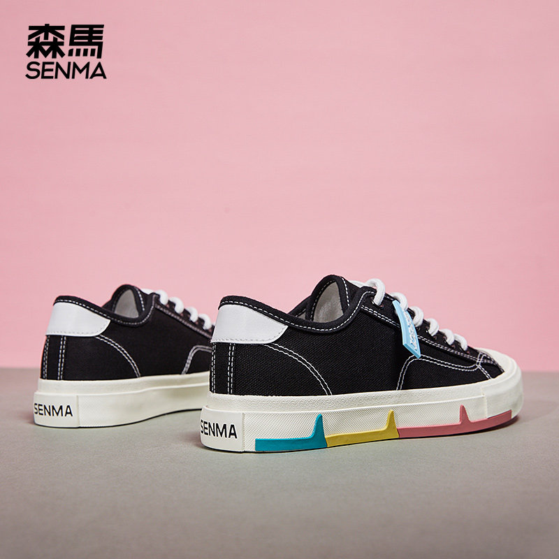 Senma Rainbow Canvas Shoes Ulzzang Low Gang 2021 New Summer Thin Breakthrough Shoes