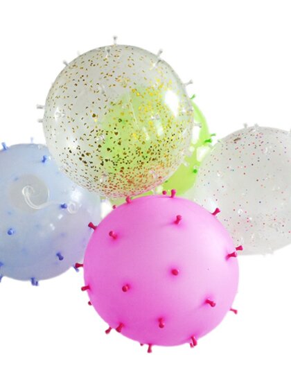 5-Pack Creative Simulated Virus Toys Inflatable Wave Balls Bubble Blowing Balloons Soft Rubber Elastic Stretch Pat Toys