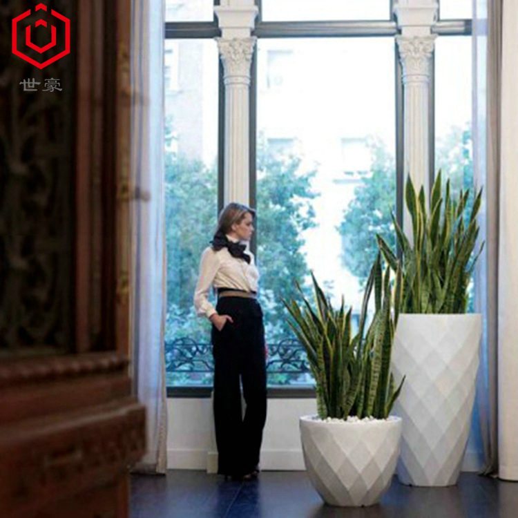 Glass steel beautiful floor-to-ceiling large vase vase fashion home hotel soft decoration flower arrangement vessel landscape flower pot