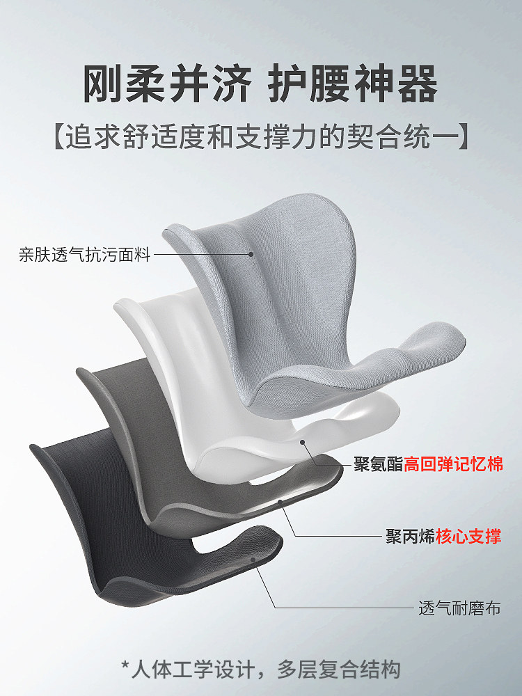 Petal-Shaped Cushion for Lumbar Support, Backrest, and Neck Support, Ergonomic Seat for Long Hours of Sitting in the Office