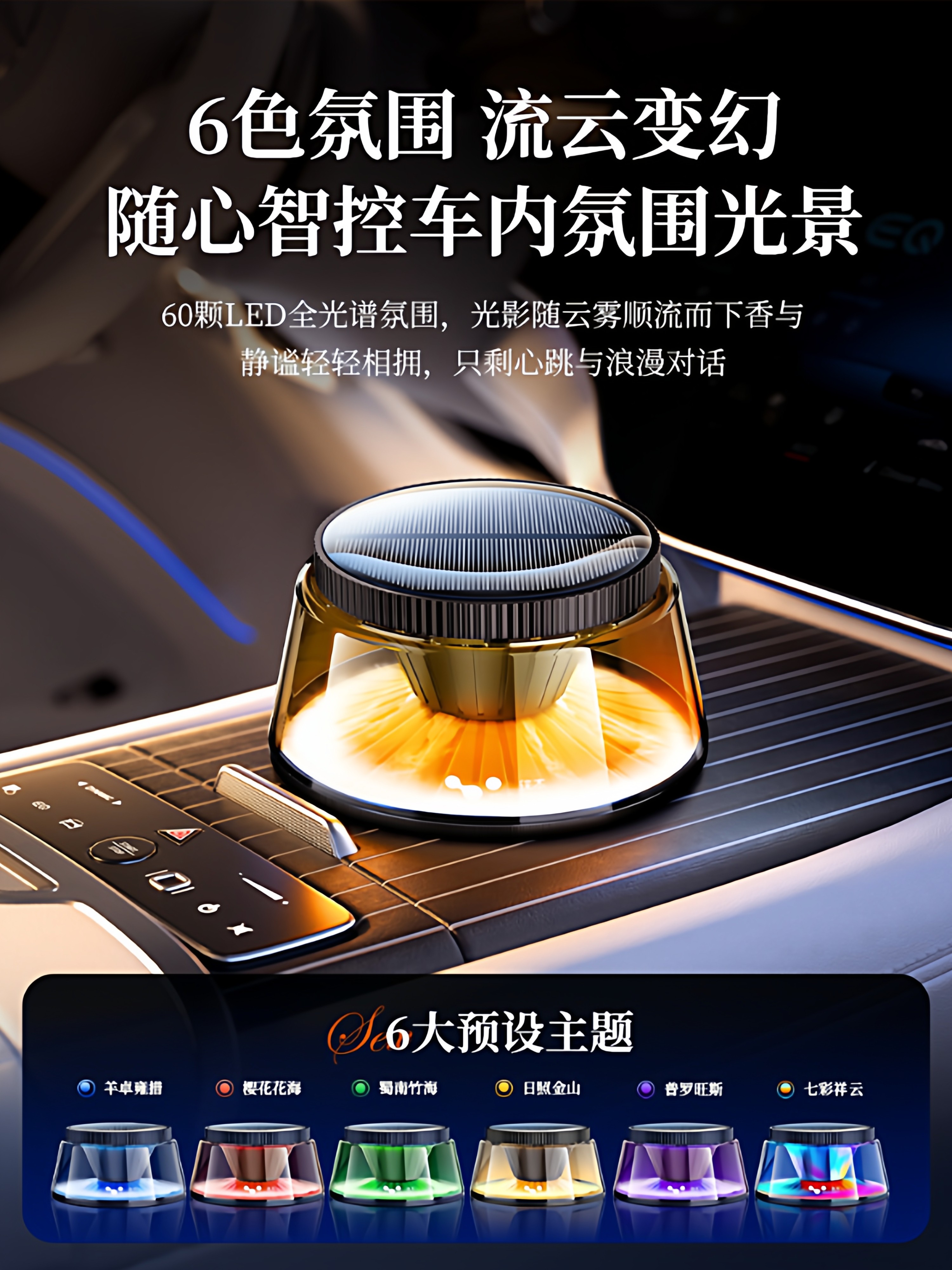 Mount Fuji Car Air Freshener, In-Car Perfume, Car Decoration Ornament, Solar-Powered, for Men and Women