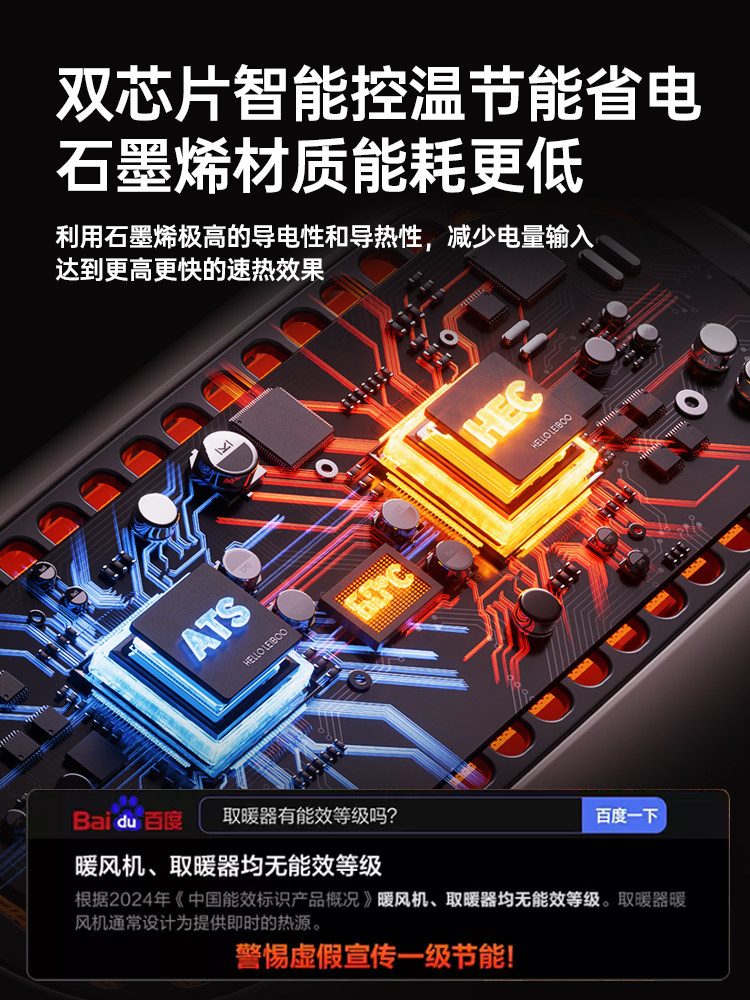 Laiben Heater 2025 New Energy-Saving Graphene Electric Heater for Home Use, Small Desktop Sun Heater