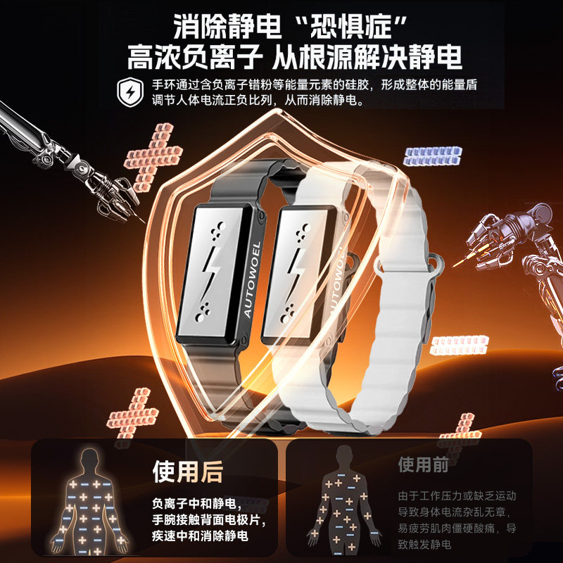 Leiben Intelligent Anti-Static Bracelet, Human Static Eliminator, Safe for Mothers and Babies, Wireless Static Remover for Winter