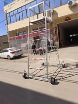 High-speed rail rail sliding work platform pulley-type aluminum alloy ladder truck Bazhou Henglong