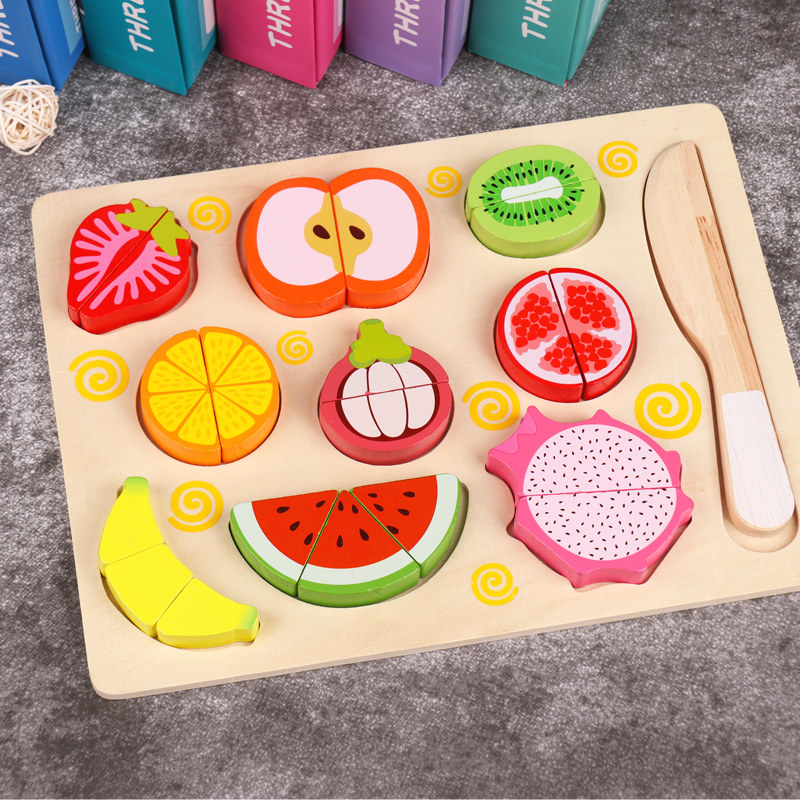 Simulation fruit to watch carefully cut toys fruit and vegetables magnetic wooden children to boys and girls