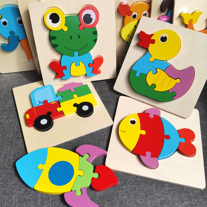 Infant children puzzle toy 1 - 2 - 3 year old wood stereo baby early teaching intellectual development brain male and female