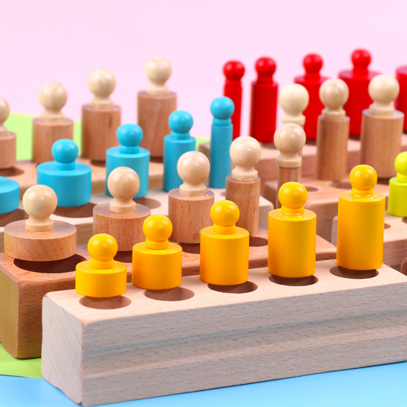 Cylindrical socket sensory Montessori Montessori early education toys 1-2 years old 3 kindergarten children math puzzle