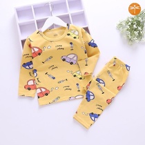  Childrens pajamas autumn underwear pure cotton lycra suit Japanese autumn clothes Autumn pants Baby autumn clothes Mens and womens childrens home clothes