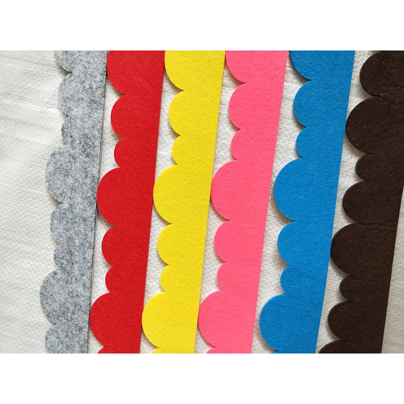 Color back glue felt wall furnishing lace edge wavy edge straight side fence edge plate Border Kindergarten