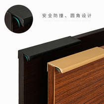 Black extended one meter without drilling edge banding dark handle Invisible aluminum profile cabinet Wardrobe door Drawer cabinet handle
