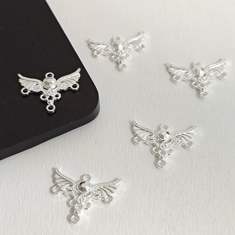 Angel Multi-Hanging Alloy Accessories DIY Bracelet Necklace Beaded Jewelry Material Accessories Pendant Angel Wings Pendant
