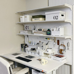 Hardware hole board bookshelf girl's desk bookcase vertical floor display storage integrated student desk storage rack