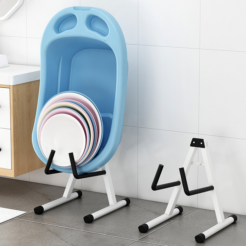 Bathroom basin washbasin storage shelf folding multi-functional washbasin rack floor-to-ceiling household powder room put basin rack