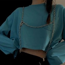 Skirt back trim chain dark punk belt women ins style pants chain chain accessories strap jk uniform