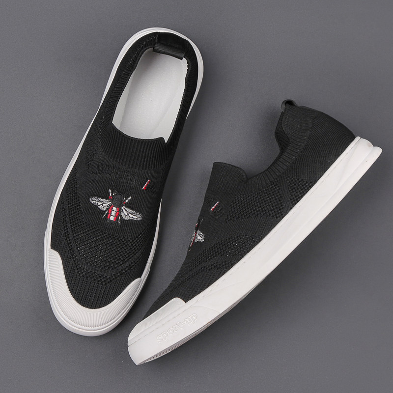 Men's Summer Breakthrough Network Fabric One-foot Leisure Bee Current Hundred Lazy Shoes Men