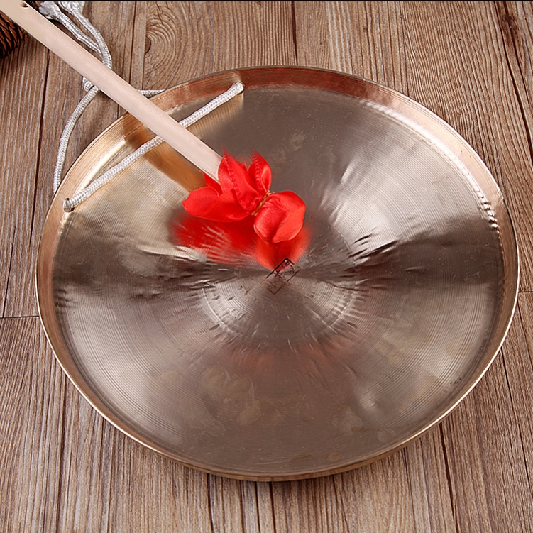 Percussion group performance Gong alto Pure copper open road gong gong thickened hand gong props Professional traditional gong and drum group