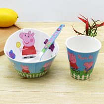 Childrens bowls tableware baby eating bowls anti-drop sets chopsticks bowls children home students soup spoon bowls