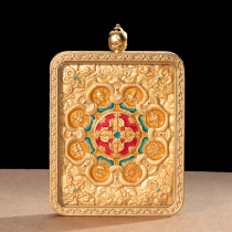 (高端纯铜)钛钢小唐卡吊坠嘎乌盒防水壳子盒子外壳挂绳